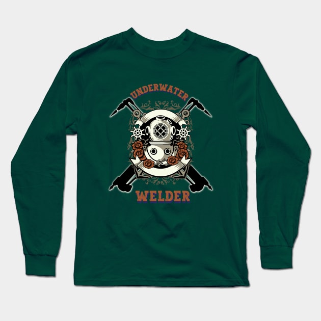 Underwater deep sea welder Long Sleeve T-Shirt by Greenmillion